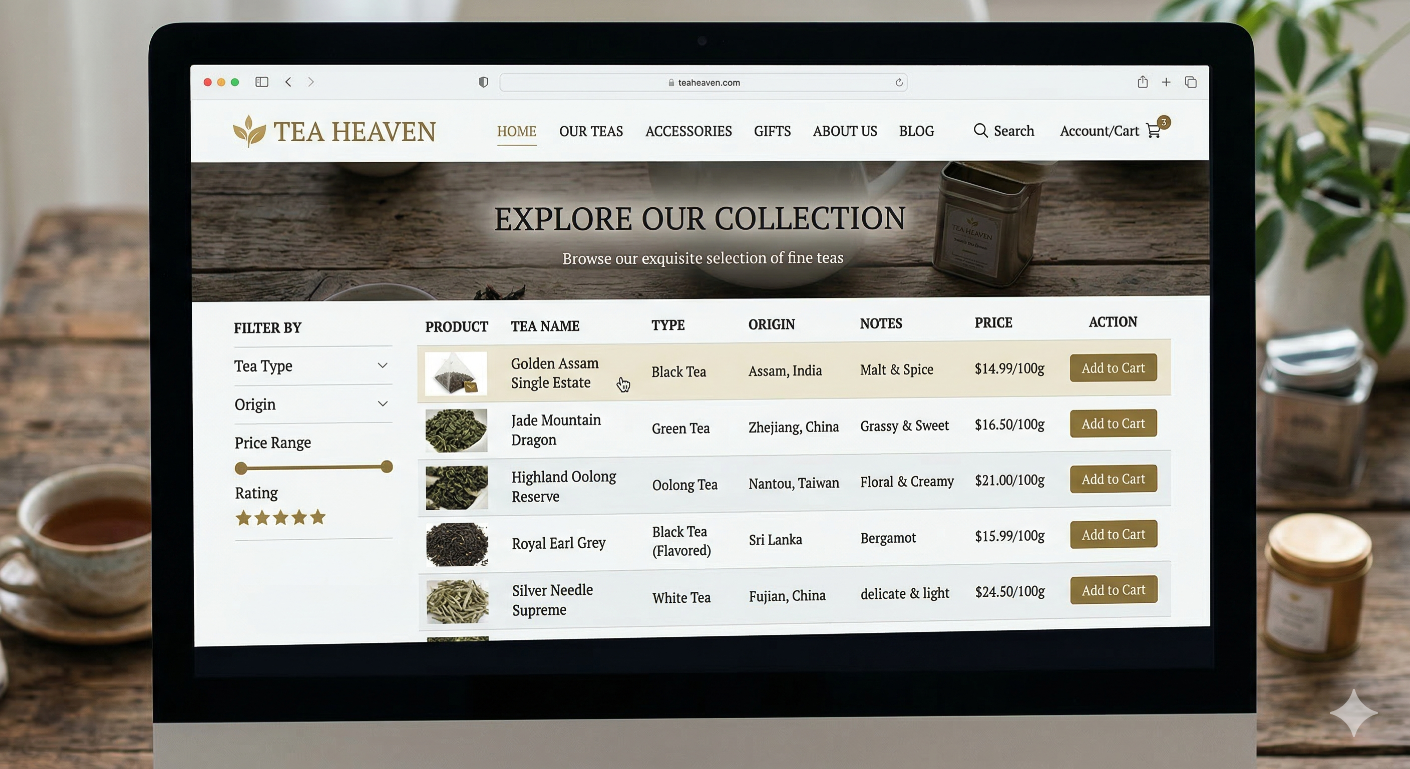 Tea Heaven website